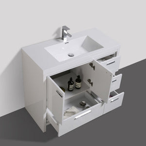 Divine Freestanding Bathroom Vanity With Acrylic Sink, Soft Closing Doors & Drawers