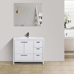 Divine Freestanding Bathroom Vanity With Acrylic Sink, Soft Closing Doors & Drawers