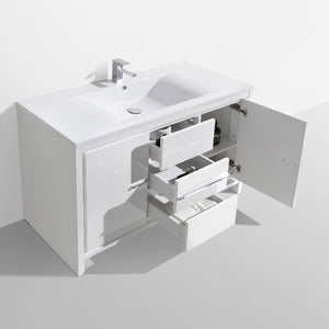 Divine Freestanding Bathroom Vanity With Acrylic Sink, Soft Closing Doors & Drawers