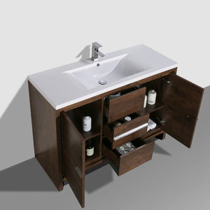 Divine Freestanding Bathroom Vanity With Acrylic Sink, Soft Closing Doors & Drawers