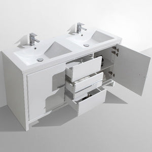 Divine Freestanding Bathroom Vanity With Acrylic Sink, Soft Closing Doors & Drawers