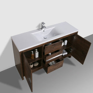 Divine Freestanding Bathroom Vanity With Acrylic Sink, Soft Closing Doors & Drawers