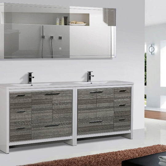 Divine Freestanding Bathroom Vanity With Acrylic Sink, Soft Closing Doors & Drawers