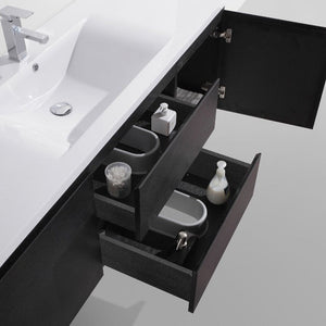 Brooklyn Floating / Wall Mounted Bathroom Vanity - Rich Black With Reinforced Acrylic Sink