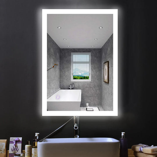 24 in. x 36 in. LED Lighted Bathroom Vanity Mirror, On/Off Touch Switch & CCT Changeable With Remembrance, Anti-Fog Mirror, Wall Mounted Makeup Vanity Mirror, Window Style