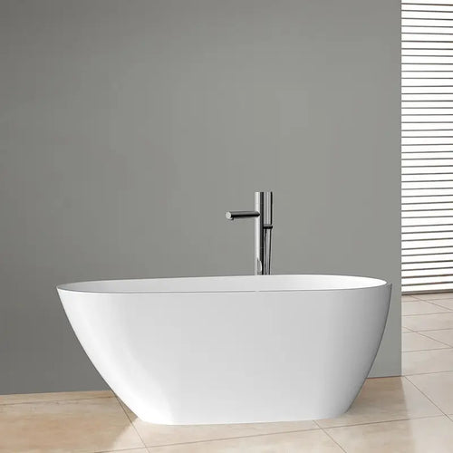 Pearl 67 in. Classic Series Acrylic Freestanding Soaking Bathtub in Glossy White with Chrome-Plated Drain Cover & Pop Up-Overflow Hole