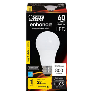 A19 LED Light Bulb, 8.8 Watts, E26 Base, Multiuse Globe, 800 Lumens