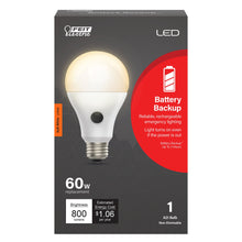 Load image into Gallery viewer, A21 LED Bulbs, 60W, E26, Battery Backup Intellibulb, Gen 2 , 2700K