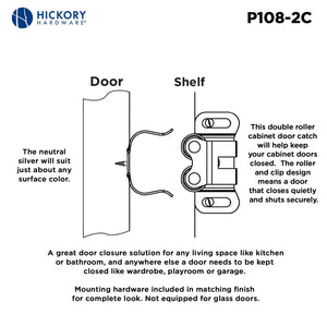 Magnetic Door Catch 1-3/8 Inch Center to Center Cadmium - Hickory Hardware