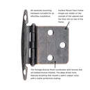 Load image into Gallery viewer, Flush Door Hinges Surface Face Frame Free Swinging (2 Hinges/Per Pack) - Hickory Hardware