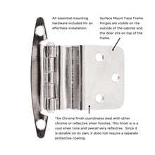 Load image into Gallery viewer, Hinge 3/8 Inch Inset Surface Face Frame Free Swinging (2 Hinges/Per Pack) - Hickory Hardware
