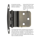 Load image into Gallery viewer, Hinge 3/8 Inch Inset Surface Face Frame Free Swinging (2 Hinges/Per Pack) - Hickory Hardware
