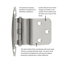 Load image into Gallery viewer, Hinge 3/8 Inch Inset Surface Face Frame Free Swinging (2 Hinges/Per Pack) - Hickory Hardware