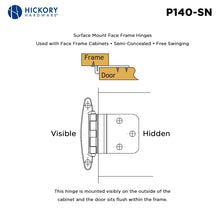 Load image into Gallery viewer, Hinge 3/8 Inch Inset Surface Face Frame Free Swinging (2 Hinges/Per Pack) - Hickory Hardware