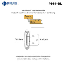 Load image into Gallery viewer, Flush Cabinet Hinges Surface Frame Self-Close (2 Hinges/Per Pack) - Hickory Hardware