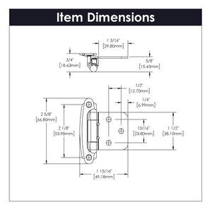 Flush Cabinet Hinges Surface Frame Self-Close (2 Hinges/Per Pack) - Hickory Hardware