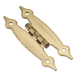 Flush Mount Hinges Surface Face Mount (2 Hinges/Per Pack) in Antique Brass - Hickory Hardware