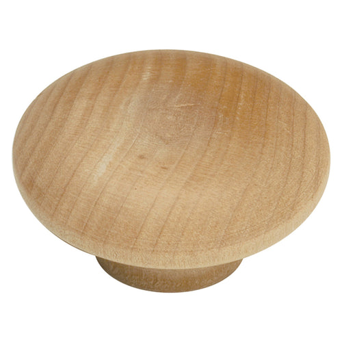 Wood Knob 2 Inch Diameter (2 Pack) - Natural Woodcraft Collection