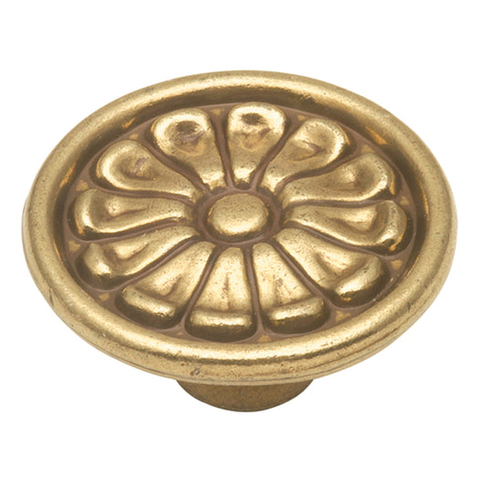 Antique Brass Knob 1-5/8 Inch Diameter - Manor House Collection