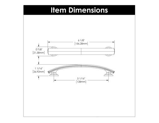 Cabinet Pull - 5-1/16 Inch (128mm) Center to Center - Hickory Hardware