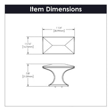 Load image into Gallery viewer, Knob 1-1/4 Inch x 11/16 Inch - Bungalow Collection