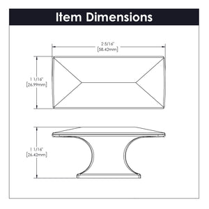 Knob 2-5/16 Inch x 1-1/16 Inch - Bungalow Collection