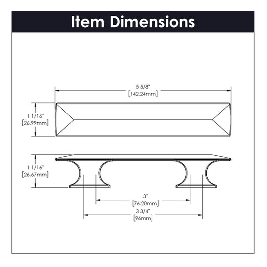 Cabinet Pull - 3 Inch & 3-3/4 Inch (96mm) Center to Center - Hickory Hardware