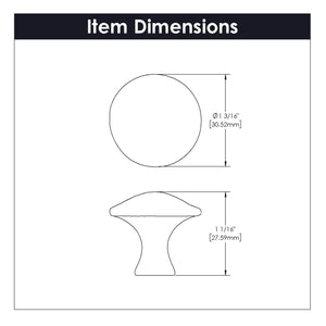 Knob 1-1/4 Inch Diameter - Craftsman Collection