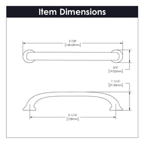 Cabinet Handles - 5-1/16 Inch (128mm) Center to Center - Hickory Hardware