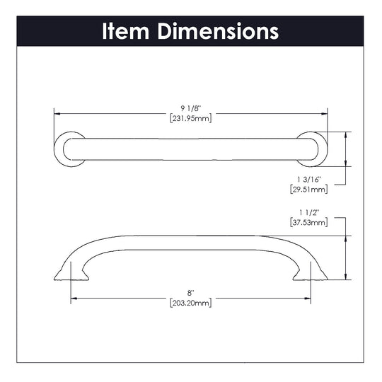 Appliance Handles - 8 Inch Center to Center - Hickory Hardware