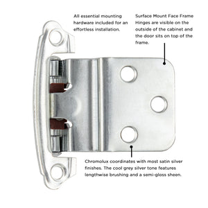 Door Hinges 3/8 Inch Inset Surface Face Frame Self-Close (2 Hinges/Per Pack) - Hickory Hardware -