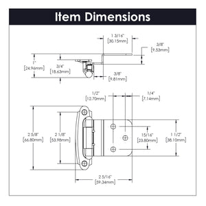 Door Hinges 3/8 Inch Inset Surface Face Frame Self-Close (2 Hinges/Per Pack) - Hickory Hardware -