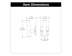 Bar Hook 7/8 Inch Center to Center - Hickory Hardware