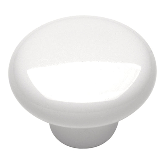 Door Knob 1-1/4 Inch Diameter in White - Tranquility Collection