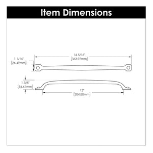 Black Cabinet Pull - 12 Inch Center to Center - Hickory Hardware