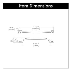 Black Cabinet Pull - 8-13/16 Inch (224mm) Center to Center - Hickory Hardware