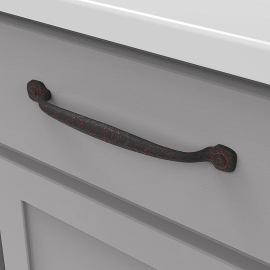 Black Cabinet Pull - 7-9/16 Inch (192mm) Center to Center - Hickory Hardware