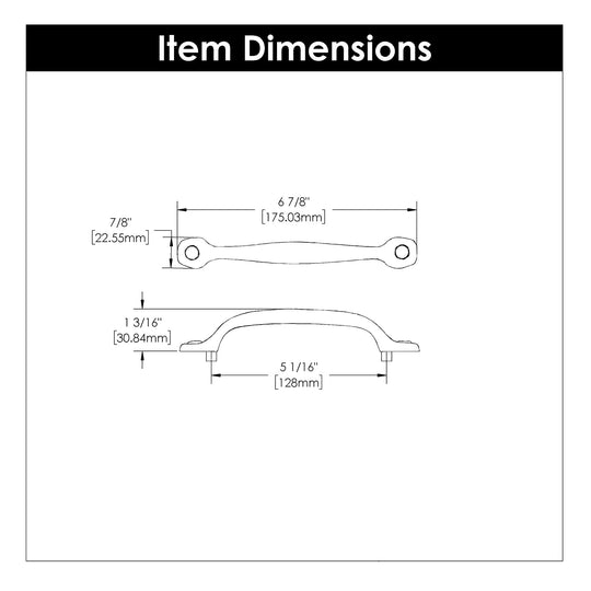 Cabinet Pull - 5-1/16 Inch (128mm) Center to Center - Hickory Hardware