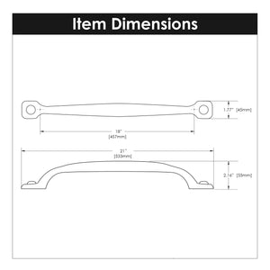 Black Appliance Pull 18 Inch Center to Center - Hickory Hardware