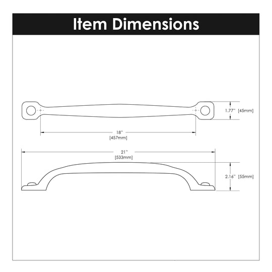 Black Appliance Pull 18 Inch Center to Center - Hickory Hardware