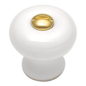 Drawer Knob 7/8 Inch Diameter in White - Tranquility Collection