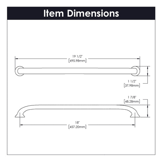 Appliance Pull 18 Inch Center to Center - Zephyr Collection