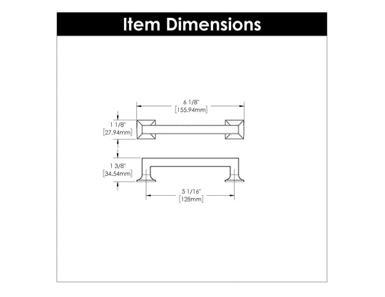 Cabinet Pull 5-1/16 Inch (128mm) Center to Center - Studio Collection