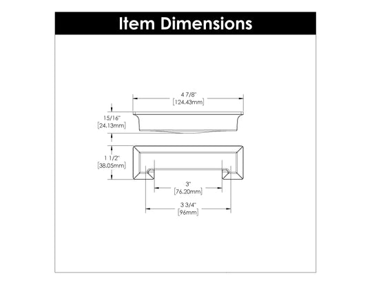 Cup Cabinet Pulls 3 Inch & 3-3/4 Inch (96mm) Center to Center - Hickory Hardware - Studio Collection