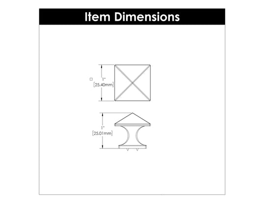 Door Knob 1 Inch Square - Studio Collection