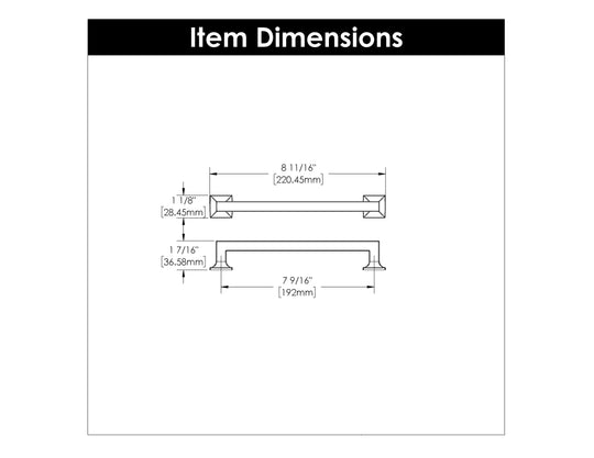 Cabinet Pull 7-9/16 Inch (192mm) Center to Center - Studio Collection