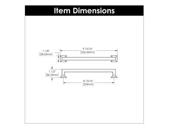 Cabinet Pull 8-13/16 Inch (224mm) Center to Center - Studio Collection