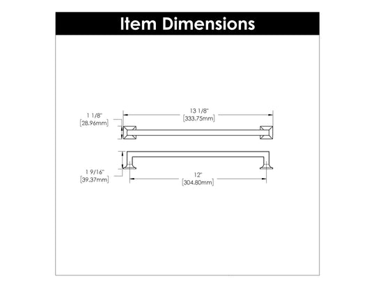 Cabinet Pull 12 Inch Center to Center - Studio Collection -