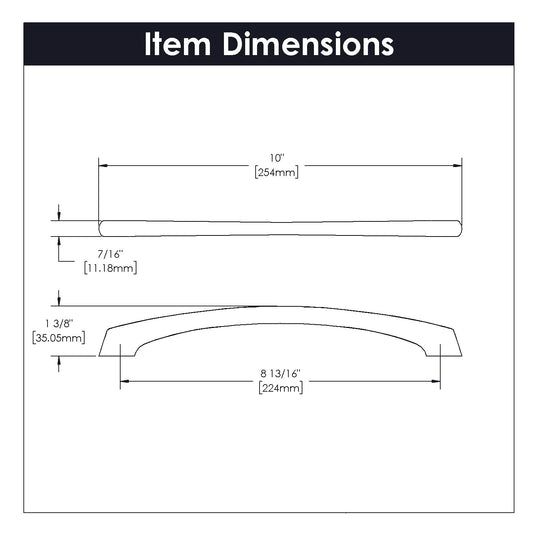 Cabinet Pull 8-13/16 Inch (224mm) Center to Center - Greenwich Collection