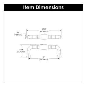 Cabinet Pull 3 Inch Center to Center - Williamsburg Collection -